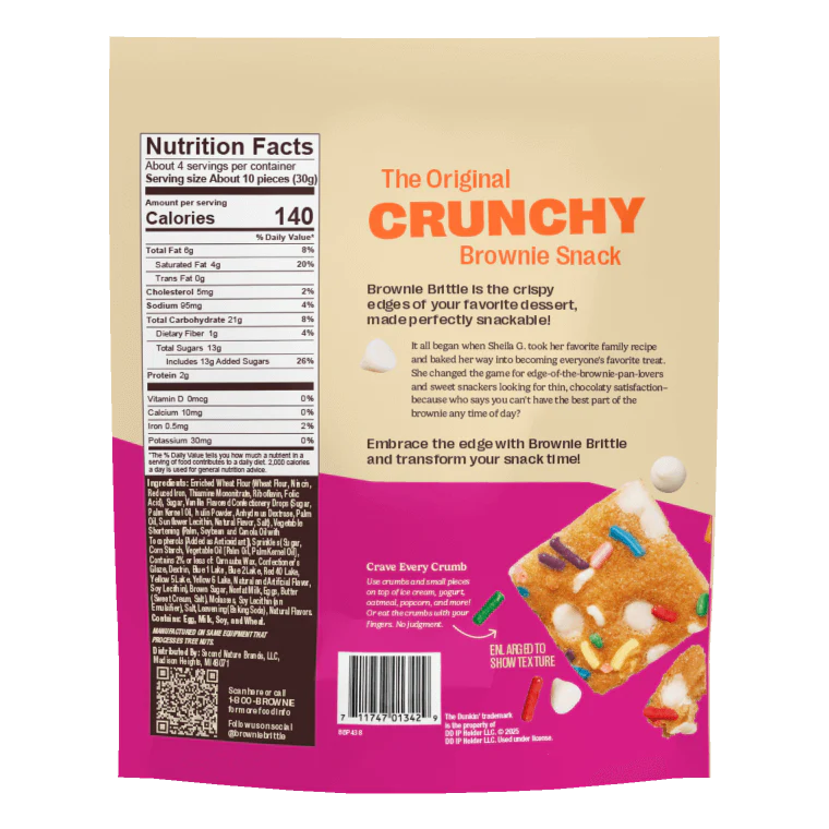 Dunkin’ Sprinkled Donut Blondie Brownie Brittle 4 oz. Pouch - Image 2
