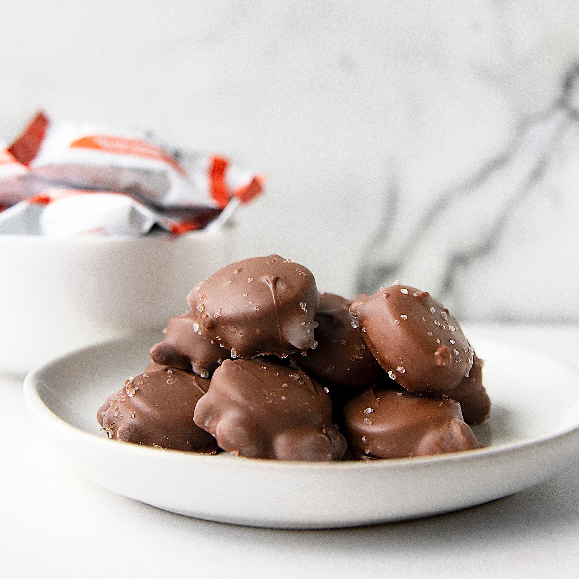 Sanders Candy - Milk Chocolate Sea Salt Caramel Pecan Clusters Tub - Image 3