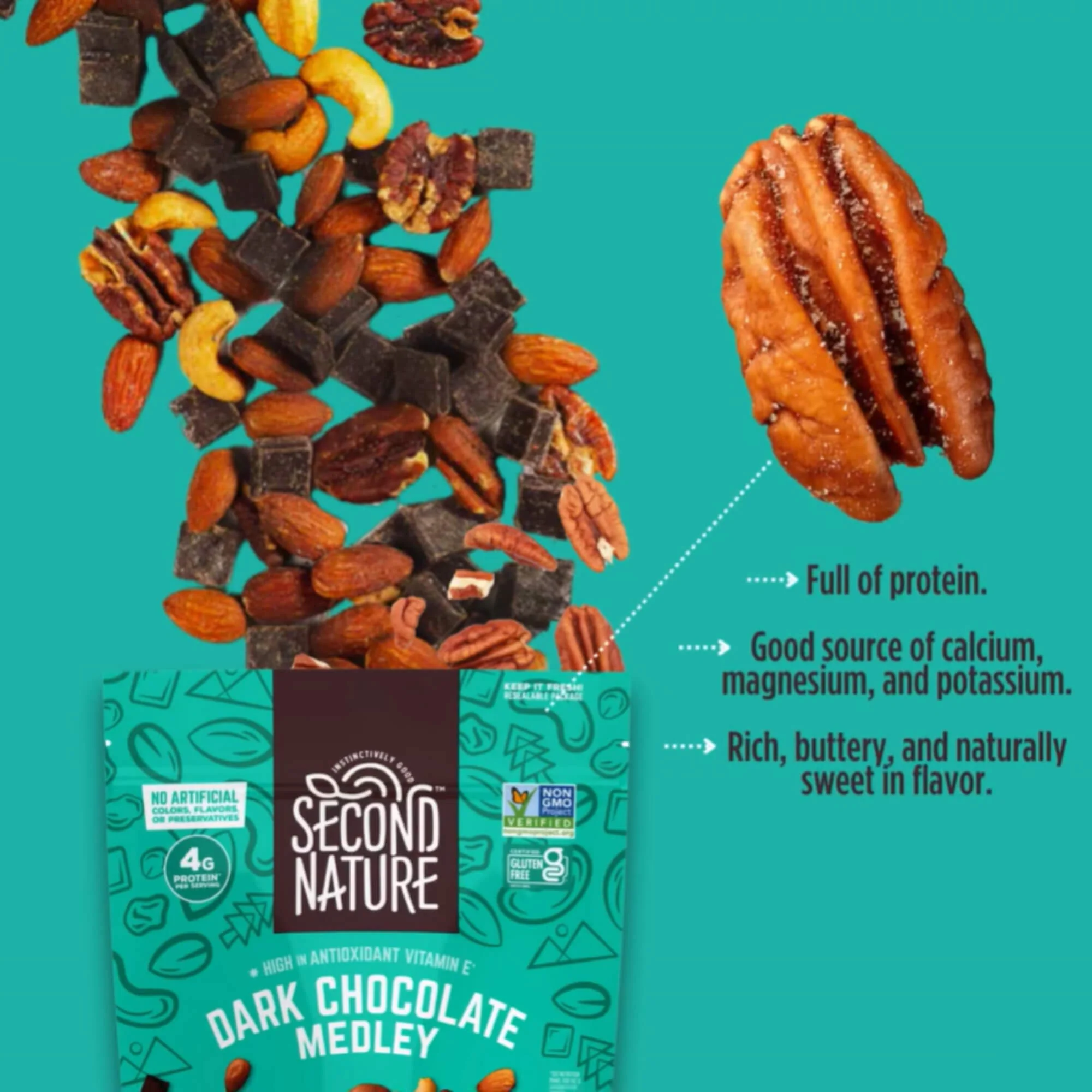 Second Nature Snacks - Dark Chocolate Medley Trail Mix - 12 oz. - Image 3